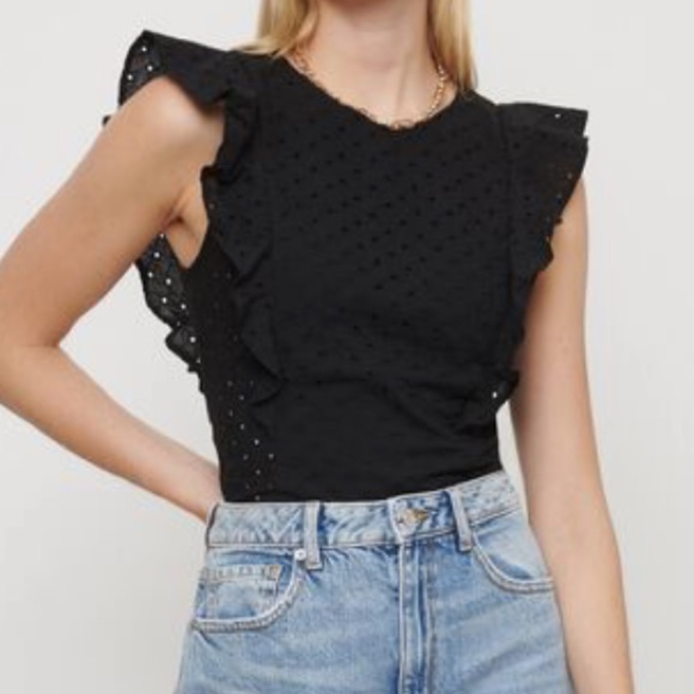 🖤Dynamite Julia Eyelet Top with Frill 🖤